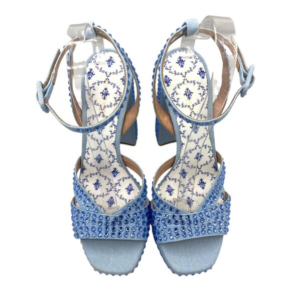 NWOB Hill House Home The Party Platform Sandals Blue Rhinestone EU 38.5 US / 8.5 - Picture 3 of 13